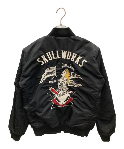 SKULL WORKS（スカルワークス）SKULL WORKS (スカルワークス) CROWS WORST (クローズ＆ワースト) フライトジャケット ブラック サイズ:Mの古着・服飾アイテム