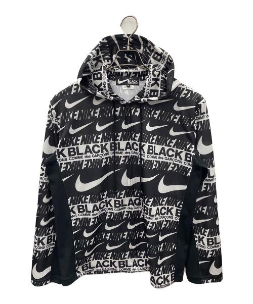 BLACK COMME des GARCONS（ブラックコムデギャルソン）BLACK COMME des GARCONS (ブラックコムデギャルソン) NIKE (ナイキ) ジップアップパーカー ブラック×ホワイト サイズ:XLの古着・服飾アイテム