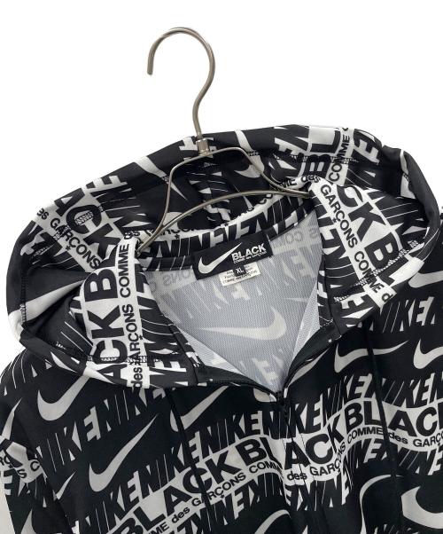 BLACK COMME des GARCONS（ブラックコムデギャルソン）BLACK COMME des GARCONS (ブラックコムデギャルソン) NIKE (ナイキ) ジップアップパーカー ブラック×ホワイト サイズ:XLの古着・服飾アイテム