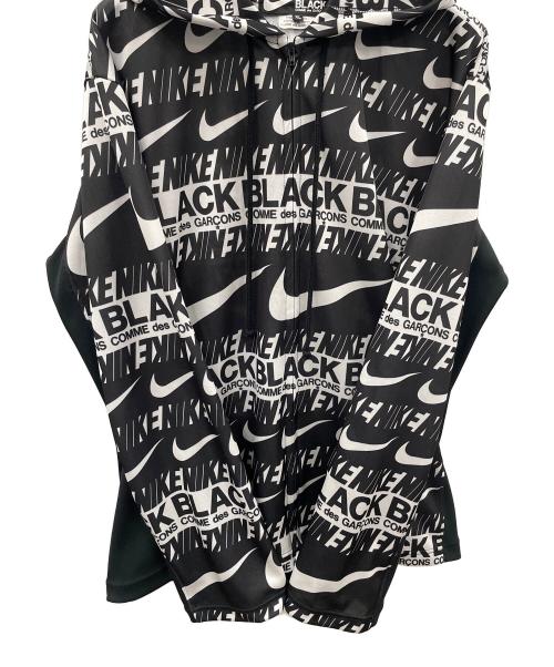 BLACK COMME des GARCONS（ブラックコムデギャルソン）BLACK COMME des GARCONS (ブラックコムデギャルソン) NIKE (ナイキ) ジップアップパーカー ブラック×ホワイト サイズ:XLの古着・服飾アイテム