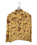 Sun Surfサンサーフ）の古着「オープンカラーシャツ  L/S RAYON HAWAIIAN SHIRT “GOOD OLD DAYS”（ロングスリーブ レーヨン ハワイアン シャツ “グッド オールド デイズ”）」｜イエロー