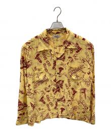 Sun Surf（サンサーフ）の古着「オープンカラーシャツ  L/S RAYON HAWAIIAN SHIRT “GOOD OLD DAYS”（ロングスリーブ レーヨン ハワイアン シャツ “グッド オールド デイズ”）」｜イエロー