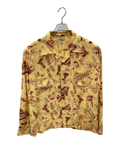 Sun Surf（サンサーフ）Sun Surf オープンカラーシャツ  L/S RAYON HAWAIIAN SHIRT “GOOD OLD DAYS”（ロングスリーブ レーヨン ハワイアン シャツ “グッド オールド デイズ”） イエロー サイズ:XXLの古着・服飾アイテム