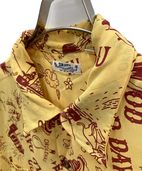 Sun Surf（サンサーフ）Sun Surf オープンカラーシャツ  L/S RAYON HAWAIIAN SHIRT “GOOD OLD DAYS”（ロングスリーブ レーヨン ハワイアン シャツ “グッド オールド デイズ”） イエロー サイズ:XXLの古着・服飾アイテム