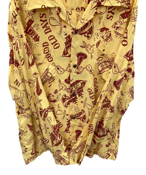 Sun Surf（サンサーフ）Sun Surf オープンカラーシャツ  L/S RAYON HAWAIIAN SHIRT “GOOD OLD DAYS”（ロングスリーブ レーヨン ハワイアン シャツ “グッド オールド デイズ”） イエロー サイズ:XXLの古着・服飾アイテム