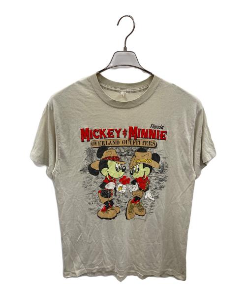 DISNEY（ディズニ―）DISNEY (ディズニ―) キャラクターTシャツ MICKEY＆MINNIE OVERLAND OUTFITTERS（ミッキーアンドミニー オーバーランド アウトフィッターズ） カーキ サイズ:実寸サイズにてご確認ください。の古着・服飾アイテム