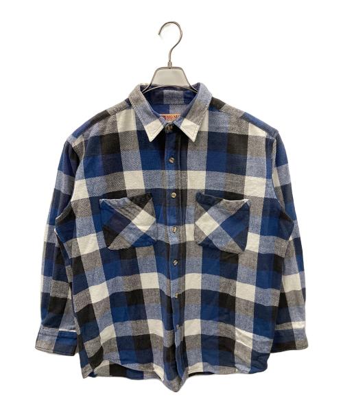 big mac（ビッグマック）big mac (ビッグマック) ネルシャツ ブルー×ホワイト サイズ:L/Gの古着・服飾アイテム