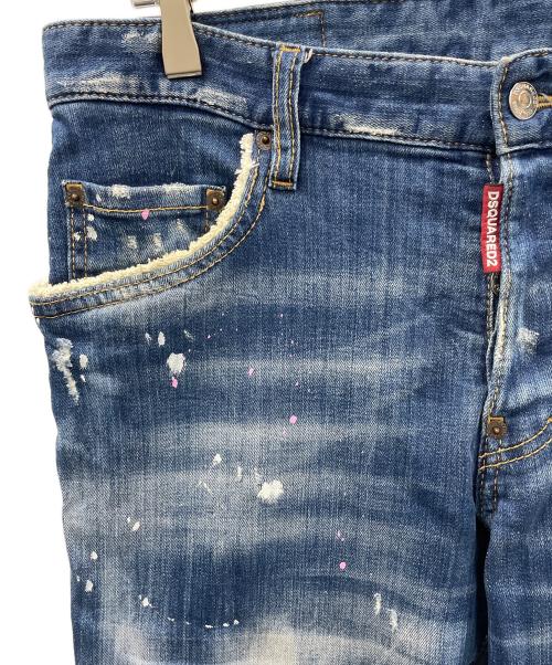 DSQUARED2（ディースクエアード）DSQUARED2 (ディースクエアード) ダメージ加工デニムパンツ SKATER JEAN（スケータージーンズ） インディゴ サイズ:50の古着・服飾アイテム