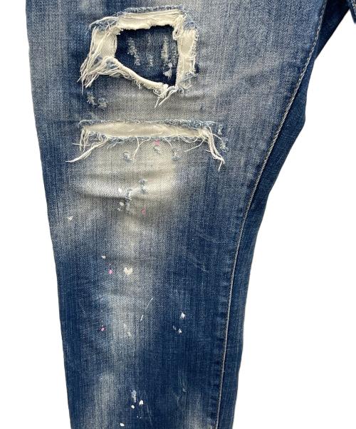 DSQUARED2（ディースクエアード）DSQUARED2 (ディースクエアード) ダメージ加工デニムパンツ SKATER JEAN（スケータージーンズ） インディゴ サイズ:50の古着・服飾アイテム