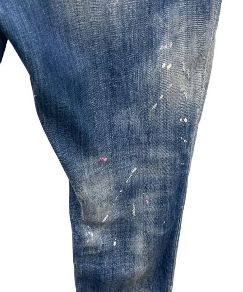 DSQUARED2（ディースクエアード）DSQUARED2 (ディースクエアード) ダメージ加工デニムパンツ SKATER JEAN（スケータージーンズ） インディゴ サイズ:50の古着・服飾アイテム