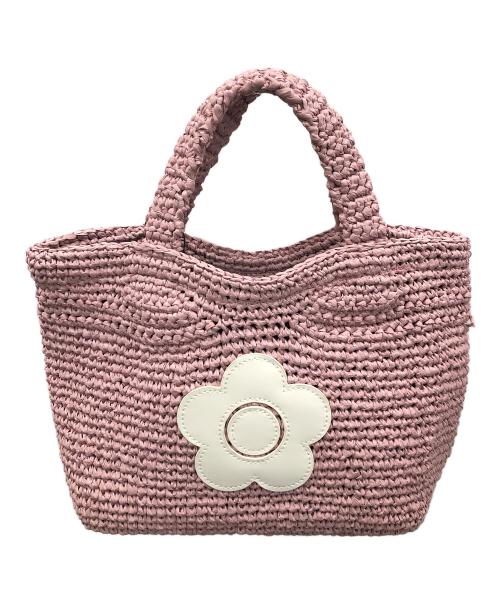 MARY QUANT（マリークヮント）MARY QUANT (マリークヮント) トートバッグ クロッシェラフィアライク ミニトート ピンク サイズ:実寸サイズにてご確認下さい。 未使用品の古着・服飾アイテム