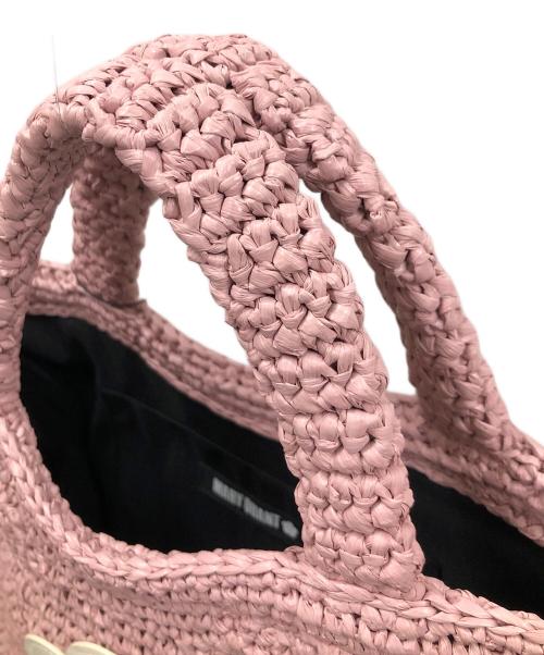 MARY QUANT（マリークヮント）MARY QUANT (マリークヮント) トートバッグ クロッシェラフィアライク ミニトート ピンク サイズ:実寸サイズにてご確認下さい。 未使用品の古着・服飾アイテム