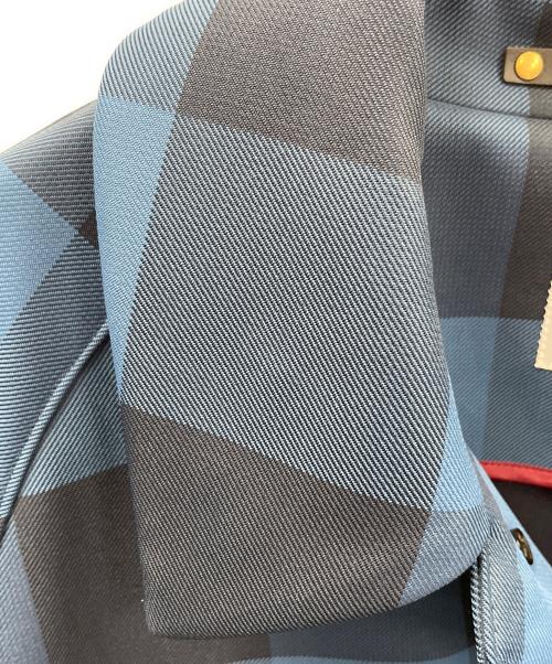 PAUL SMITH（ポールスミス）PAUL SMITH (ポールスミス) ブロックチェック ステンカラーコート ブルー サイズ:Lの古着・服飾アイテム