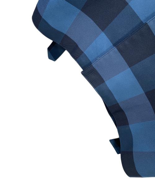 PAUL SMITH（ポールスミス）PAUL SMITH (ポールスミス) ブロックチェック ステンカラーコート ブルー サイズ:Lの古着・服飾アイテム