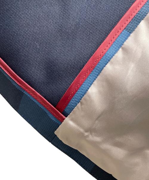 PAUL SMITH（ポールスミス）PAUL SMITH (ポールスミス) ブロックチェック ステンカラーコート ブルー サイズ:Lの古着・服飾アイテム