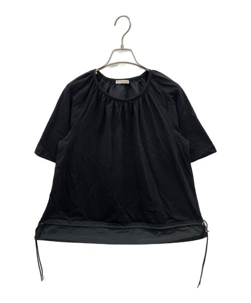 MONCLER（モンクレール）MONCLER (モンクレール) 半袖ブラウス ペプラム ドローコード トップス ブラック サイズ:Sの古着・服飾アイテム