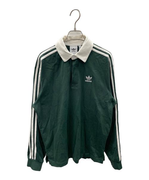 adidas（アディダス）adidas (アディダス) ポロシャツ アディカラー ラグビー  グリーン サイズ:J Sの古着・服飾アイテム