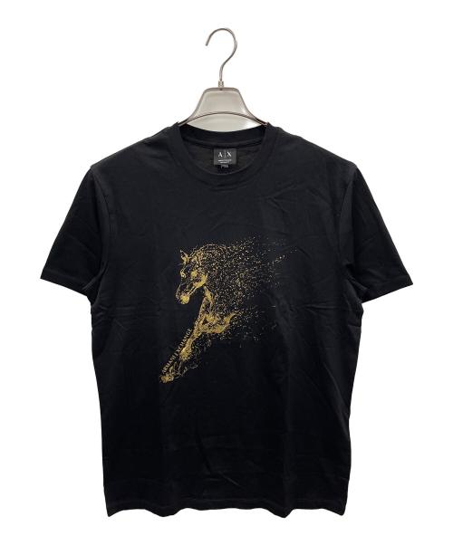 ARMANI（アルマーニ）ARMANI (アルマーニ) 半袖クルーネックTシャツ ブラック サイズ:Sの古着・服飾アイテム