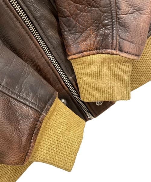 DIESEL（ディーゼル）DIESEL (ディーゼル) レザーブルゾン L-OIUKI JACKET（L-OIUKI ジャケット） ブラウン サイズ:Sの古着・服飾アイテム
