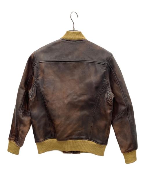 DIESEL（ディーゼル）DIESEL (ディーゼル) レザーブルゾン L-OIUKI JACKET（L-OIUKI ジャケット） ブラウン サイズ:Sの古着・服飾アイテム