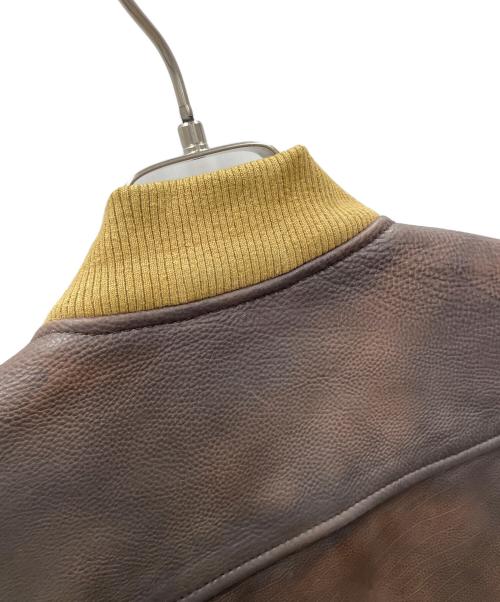 DIESEL（ディーゼル）DIESEL (ディーゼル) レザーブルゾン L-OIUKI JACKET（L-OIUKI ジャケット） ブラウン サイズ:Sの古着・服飾アイテム