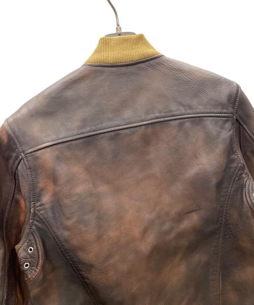 DIESEL（ディーゼル）DIESEL (ディーゼル) レザーブルゾン L-OIUKI JACKET（L-OIUKI ジャケット） ブラウン サイズ:Sの古着・服飾アイテム