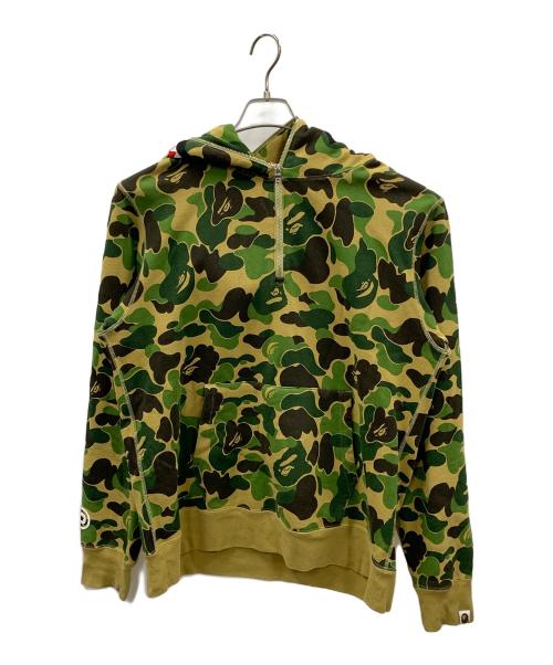 A BATHING APE（アベイシングエイプ）A BATHING APE (アベイシングエイプ) ハーフジップパーカー ABC Camo Shark Half Zip Hoodie（ABCカモ シャーク ハーフジップ パーカー） グリーン サイズ:Lの古着・服飾アイテム