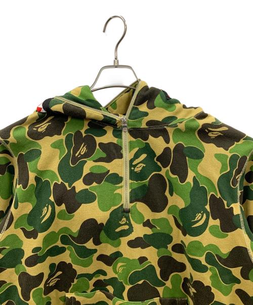 A BATHING APE（アベイシングエイプ）A BATHING APE (アベイシングエイプ) ハーフジップパーカー ABC Camo Shark Half Zip Hoodie（ABCカモ シャーク ハーフジップ パーカー） グリーン サイズ:Lの古着・服飾アイテム