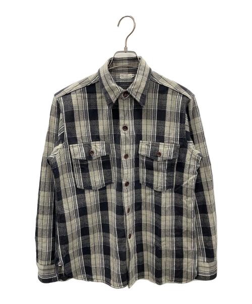 WAREHOUSE（ウエアハウス）WAREHOUSE (ウエアハウス) ネルシャツ FLANNEL SHIRT WITH CHINSTRAP（フランネル シャツ ウィズ チンストラップ） グレー サイズ:38の古着・服飾アイテム