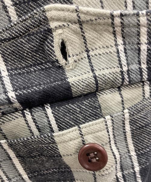 WAREHOUSE（ウエアハウス）WAREHOUSE (ウエアハウス) ネルシャツ FLANNEL SHIRT WITH CHINSTRAP（フランネル シャツ ウィズ チンストラップ） グレー サイズ:38の古着・服飾アイテム