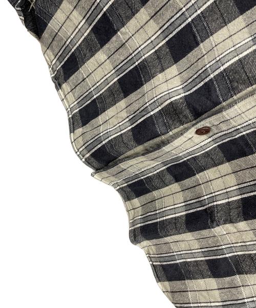 WAREHOUSE（ウエアハウス）WAREHOUSE (ウエアハウス) ネルシャツ FLANNEL SHIRT WITH CHINSTRAP（フランネル シャツ ウィズ チンストラップ） グレー サイズ:38の古着・服飾アイテム