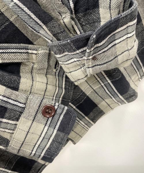 WAREHOUSE（ウエアハウス）WAREHOUSE (ウエアハウス) ネルシャツ FLANNEL SHIRT WITH CHINSTRAP（フランネル シャツ ウィズ チンストラップ） グレー サイズ:38の古着・服飾アイテム