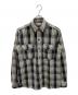 WAREHOUSE（ウエアハウス）の古着「ネルシャツ FLANNEL SHIRT WITH CHINSTRAP（フランネル シャツ ウィズ チンストラップ）」｜グレー