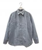 WAREHOUSEウエアハウス）の古着「ワークシャツ Lot 3054 WIDE AWAKE STRIPE SHIRT（ロット 3054 ワイド アウェイク ストライプ シャツ）」｜グレー