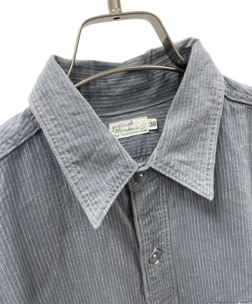 WAREHOUSE（ウエアハウス）WAREHOUSE (ウエアハウス) ワークシャツ Lot 3054 WIDE AWAKE STRIPE SHIRT（ロット 3054 ワイド アウェイク ストライプ シャツ） グレー サイズ:38の古着・服飾アイテム