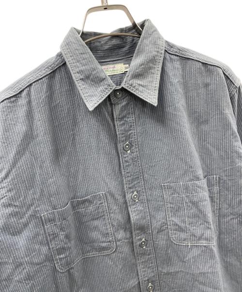 WAREHOUSE（ウエアハウス）WAREHOUSE (ウエアハウス) ワークシャツ Lot 3054 WIDE AWAKE STRIPE SHIRT（ロット 3054 ワイド アウェイク ストライプ シャツ） グレー サイズ:38の古着・服飾アイテム