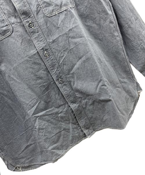 WAREHOUSE（ウエアハウス）WAREHOUSE (ウエアハウス) ワークシャツ Lot 3054 WIDE AWAKE STRIPE SHIRT（ロット 3054 ワイド アウェイク ストライプ シャツ） グレー サイズ:38の古着・服飾アイテム