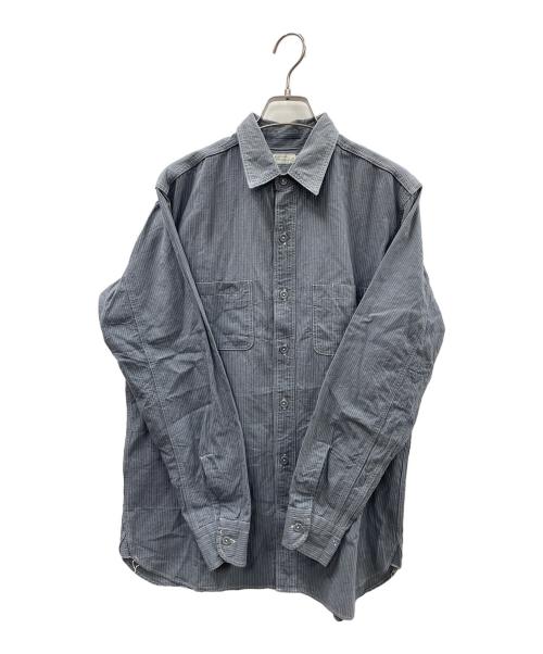 WAREHOUSE（ウエアハウス）WAREHOUSE (ウエアハウス) ワークシャツ Lot 3054 WIDE AWAKE STRIPE SHIRT（ロット 3054 ワイド アウェイク ストライプ シャツ） グレー サイズ:38の古着・服飾アイテム