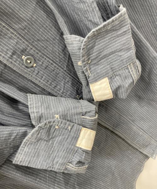 WAREHOUSE（ウエアハウス）WAREHOUSE (ウエアハウス) ワークシャツ Lot 3054 WIDE AWAKE STRIPE SHIRT（ロット 3054 ワイド アウェイク ストライプ シャツ） グレー サイズ:38の古着・服飾アイテム