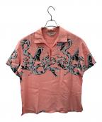 Star OF HOLLYWOODスターオブハリウッド）の古着「半袖シャツ HIGH DENSITY RAYON PULLOVER SHIRT “RATTLE SNAKE”（ハイ デンシティ レーヨン プルオーバー シャツ “ラトルスネーク”）」｜ピンク
