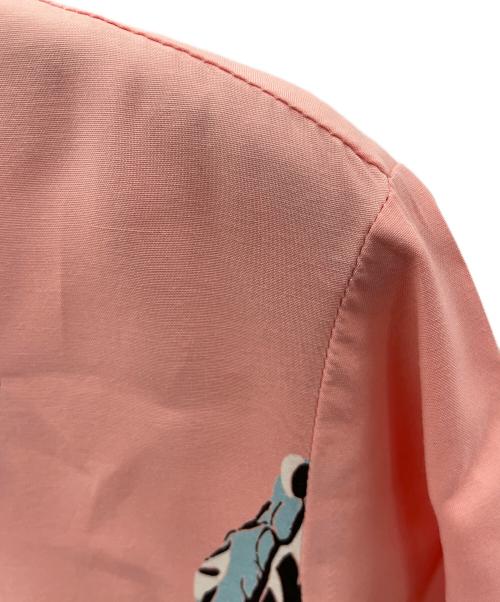 Star OF HOLLYWOOD（スターオブハリウッド）Star OF HOLLYWOOD 半袖シャツ HIGH DENSITY RAYON PULLOVER SHIRT “RATTLE SNAKE”（ハイ デンシティ レーヨン プルオーバー シャツ “ラトルスネーク”） ピンク サイズ:Lの古着・服飾アイテム