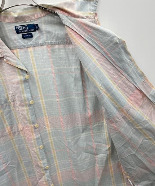 POLO RALPH LAUREN（ポロ・ラルフローレン）POLO RALPH LAUREN (ポロ・ラルフローレン) オープンカラーシャツ スカイブルー系 サイズ:Lの古着・服飾アイテム