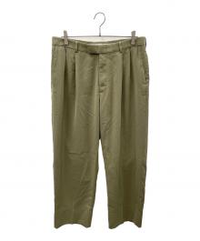 HAGGAR（ハガー）の古着「タックパンツ」｜オリーブ