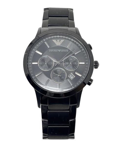 EMPORIO ARMANI（エンポリオ アルマーニ）EMPORIO ARMANI (エンポリオ アルマーニ) 腕時計 クロノグラフ クォーツ ブラック サイズ:実寸サイズにてご確認ください。の古着・服飾アイテム