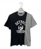 Hysteric Glamourヒステリックグラマー）の古着「Tシャツ ヒスガールプリント ドッキングTee」｜ブラック×グレー