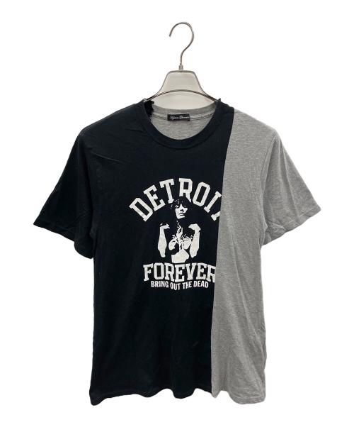 Hysteric Glamour（ヒステリックグラマー）Hysteric Glamour (ヒステリックグラマー) Tシャツ ヒスガールプリント ドッキングTee ブラック×グレー サイズ:FREEの古着・服飾アイテム
