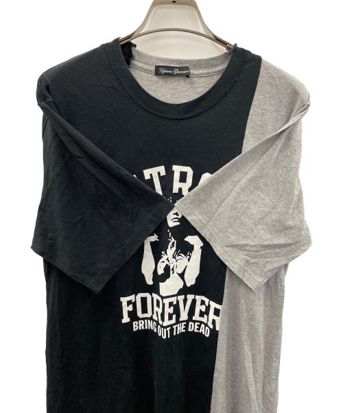 Hysteric Glamour（ヒステリックグラマー）Hysteric Glamour (ヒステリックグラマー) Tシャツ ヒスガールプリント ドッキングTee ブラック×グレー サイズ:FREEの古着・服飾アイテム