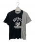 Hysteric Glamour（ヒステリックグラマー）の古着「Tシャツ ヒスガールプリント ドッキングTee」｜ブラック×グレー