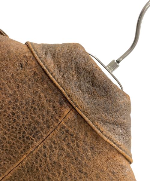 RENO（レノ）RENO (レノ) レザーブルゾン ブラウン サイズ:Lの古着・服飾アイテム