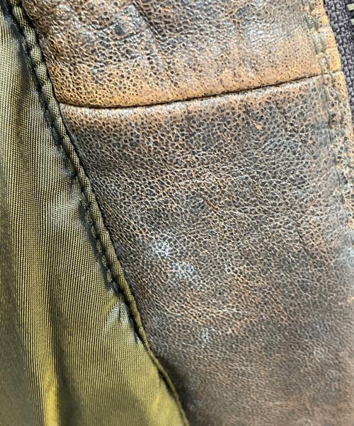 RENO（レノ）RENO (レノ) レザーブルゾン ブラウン サイズ:Lの古着・服飾アイテム